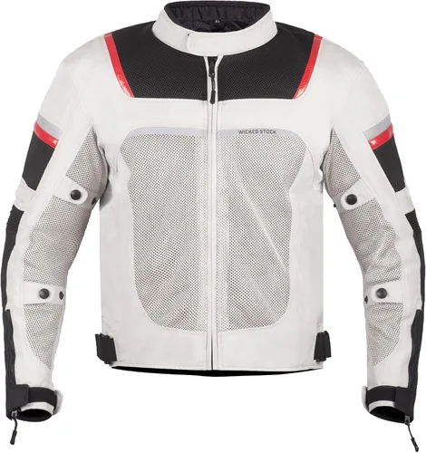 Miniatura 8 de WICKED STOCK Chaqueta de motociclista de malla para hombre - CE Nivel 2 Enduro Chaqueta de motociclista Armadura de motocicleta - Chaqueta