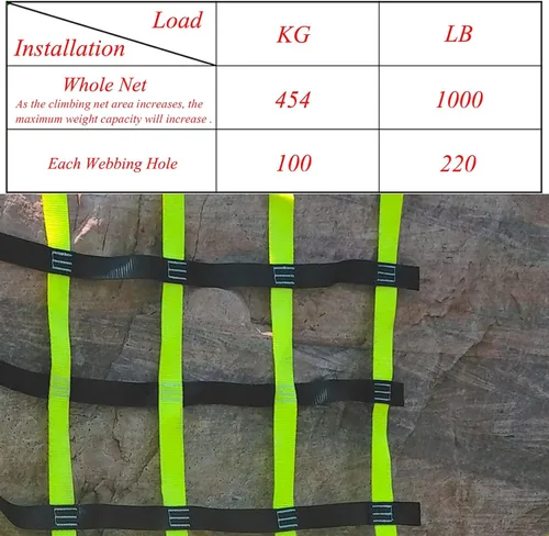 Miniatura 3 de Red de escalada para pared, escalera de red para patio de recreo, cuerda de carga resistente, protección de la casa del árbol, línea ninja