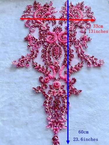 Miniatura 7 de Parches de diamantes de imitación brillantes hechos a mano para coser a mano con lentejuelas de cristal en encaje para vestido de graduación, ropa
