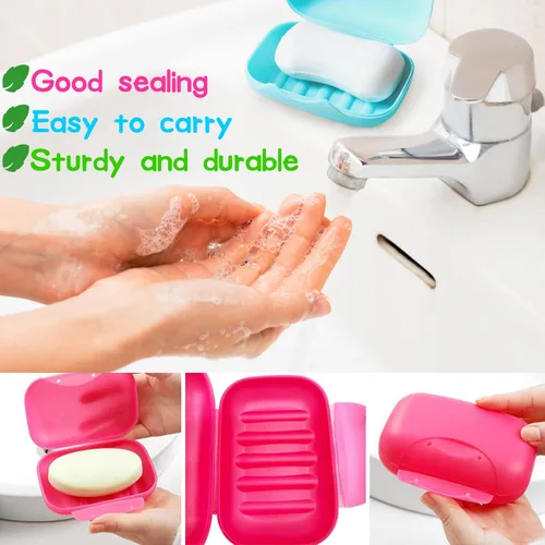 Miniatura 3 de 10 soportes para jabonera, jabonera de plástico para viajes, contenedor portátil a prueba de fugas para baño, campamento, gimnasio, viajes