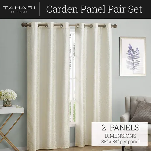 Miniatura 4 de Tahari Home Colección Carden Juego de cortinas modernas y elegantes, cortinas decorativas con ojales, 38 x 84 pulgadas, gris pardo