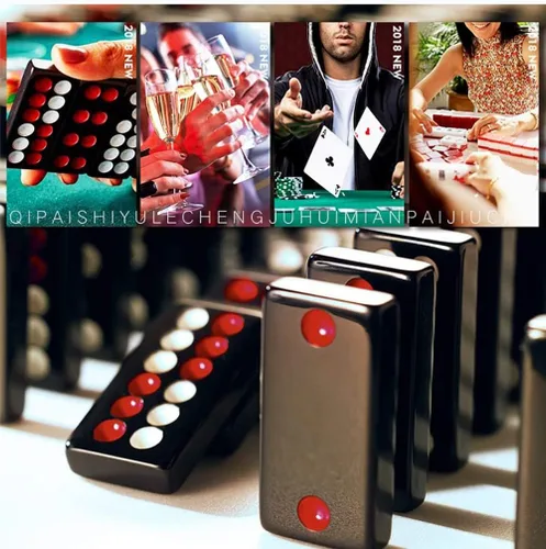 Miniatura 5 de Juego de 32 piezas de azulejos Pai Gow, dominó negro tradicional chino, Pai Gow, póker Pai Gow, el mejor juego de casino divertido juguete