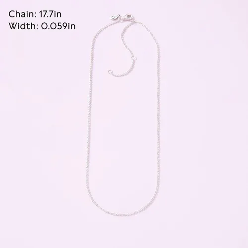 Miniatura 6 de PANDORA Joyería Collar clásico de cadena de cable Regalo para ella Plata de ley 17.7 pulgadas