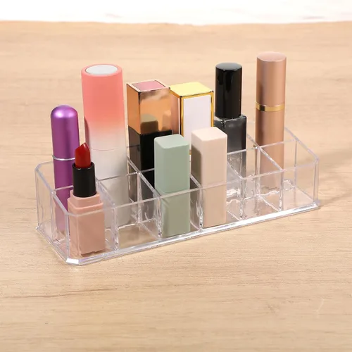 Miniatura 6 de 4 organizadores de lápiz labial acrílico, soporte para lápiz labial, soporte para brillo de labios de 12 ranuras, organizador de cosméticos