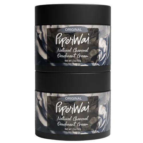 Miniatura 10 de Crema de desodorante natural PiperWai con carbón activado Protección contra el sudor de 24 horas, vegano, desodorante libre de aluminio