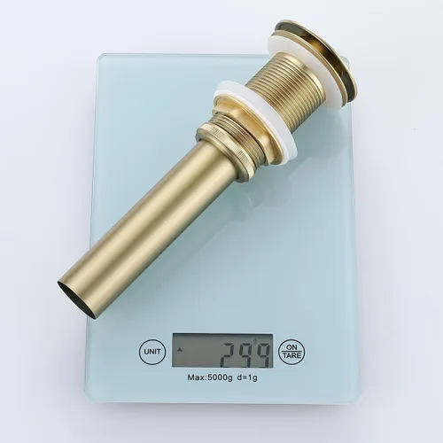 Miniatura 4 de Random - Juego de trampa de desagüe para lavabo, latón contemporáneo, kit de desagüe de fregadero 1 1/4 pulgadas Oro cepillado