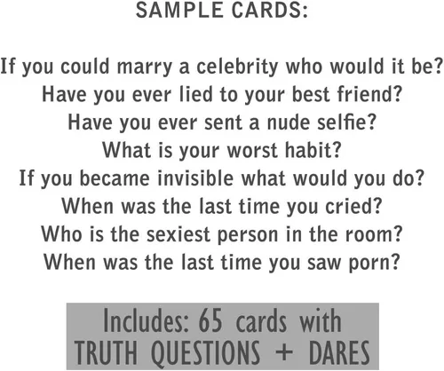 Miniatura 4 de Truth Or Dare: Juego de fiesta divertido de 100 preguntas para adultos o regalo travieso para parejas con desafíos divertidos y verdades terribles