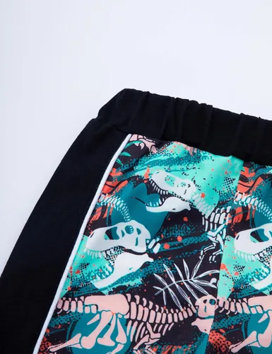 Miniatura 7 de KANGKANG Conjunto de sudadera de manga larga con estampado de letras para niños pequeños, conjunto de pantalones con estampado de dinosaurio