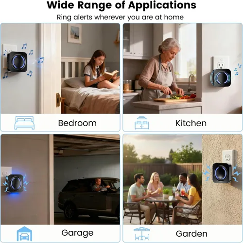 Miniatura 7 de Extensor de timbre inalámbrico Wi-Fi para Ring, Blink, timbres de video Google Nest, compatible con Alexa, configuración sin cables, conexión a Negro