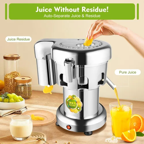 Miniatura 2 de Máquina extractor de jugo comercial resistente, fabricante de exprimidores de acero inoxidable para frutas y verduras Herramienta centrífuga