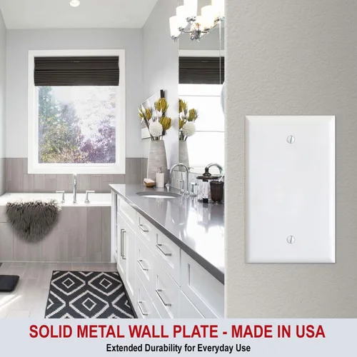 Miniatura 3 de Placa grande para interruptor de 1 banda, cubierta para caja eléctrica no utilizada, placa de pared en blanco de gran tamaño, placa de pared