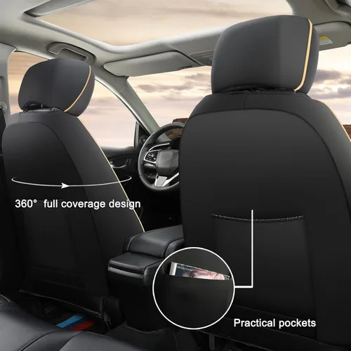 Miniatura 4 de GIANT PANDA Funda de asiento delantero de automóvil para Subaru, fundas de asiento de cubo de piel sintética con ribetes de ajuste personalizado