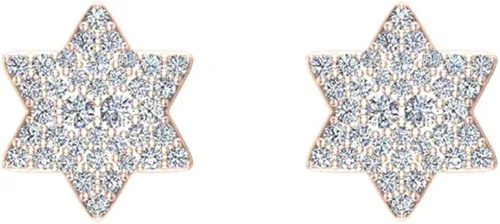 Miniatura 3 de Pendientes de diamante con forma de estrella de 6 puntos, oro de 14 quilates (12 quilates) (I,I1)