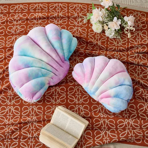 Miniatura 7 de XIAIJIA Seashell - Almohada decorativa con forma de concha marina, almohada de lanzar con forma de concha, almohada de playa con inserto 3D