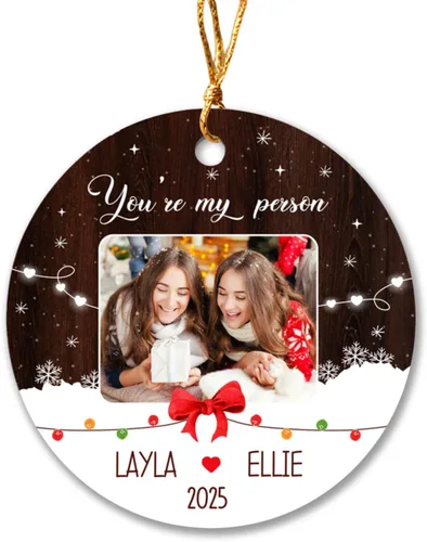 Miniatura 16 de Adornos de Navidad personalizados 2025 para amigas, regalos de adorno para la decoración del árbol de Navidad, regalo personalizado de Navidad
