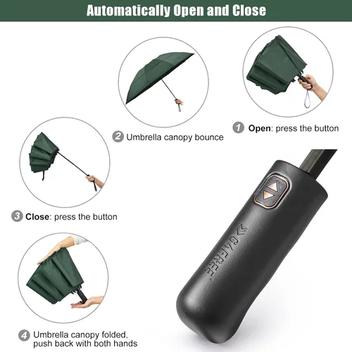 Miniatura 102 de G4Free Paraguas de golf grande de 42/46/54/62 pulgadas, paraguas compacto de viaje inverso, 10 varillas, resistente al viento para lluvia, doble