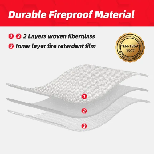 Miniatura 3 de LaSyL Manta de Emergencia para el Hogar, 40" x 40" (Paquete de 6), Manta de Supresión de Incendios Buena para Seguridad del Hogar, Cocina