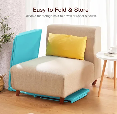 Miniatura 7 de HUANUO Mesa ajustable para TV – Bandeja de cena de TV con portavasos en la cama y el sofá, cómoda mesa plegable con 6 ajustes de altura y 3 ángulos