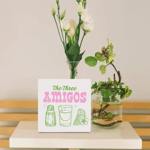 Miniatura 4 de Letrero de madera para bar de cóctel de margarita y tequila de cocina - Regalos modernos para amigos, divertido letrero de cocina de Los Tres Amigos