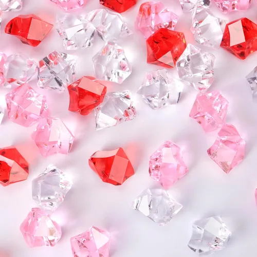 Miniatura 25 de Babenest - Rocas de hielo trituradas acrílicas, 150 piezas de cristales falsos, cubos de hielo de plástico, gemas de diamantes para rellenos