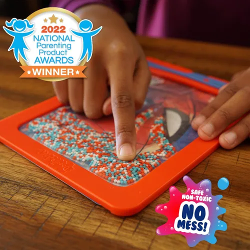Miniatura 3 de Sky Castle DoodleJamz Marvel JellyPics - Almohadillas de dibujo sensoriales rellenas con cuentas blandas no tóxicas y gel, incluye lápiz capacitivo