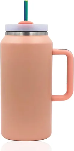 Miniatura 4 de Paquete de 4 popotes reutilizables de acero inoxidable para vaso Stanley de 40 onzas, popotes de metal extra largos de 12 pulgadas para Stanley