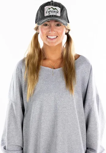 Miniatura 4 de Funky Junque Gorra de béisbol unisex con parche vintage envejecido, para papá