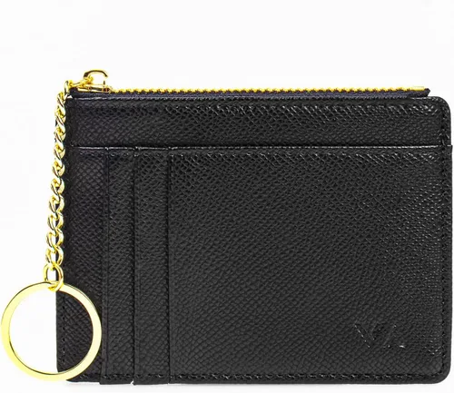 Miniatura 9 de Tarjetero delgado con bloqueo RFID, billetera de bolsillo pequeño, con cremallera Keychian para monedero, monedero y tarjetero para mujeres y hombres