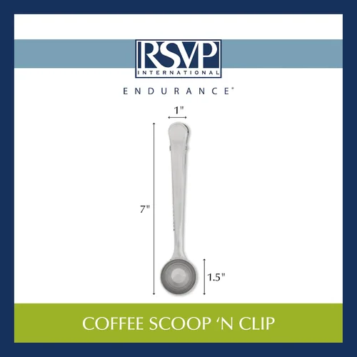 Miniatura 8 de RSVP International Coffee Scoop Collection, 1-1/2 cucharada, clip, acero inoxidable