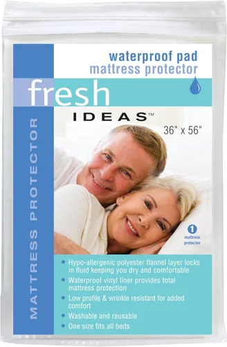 Fresh Ideas Protector de colchón impermeable, 36 x 54 pulgadas, color blanco