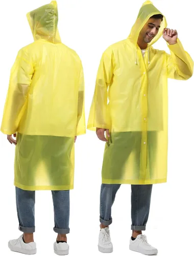 Miniatura 93 de 2 abrigos de lluvia de Borogo para adultos, chaquetas de lluvia reutilizables para hombres y mujeres
