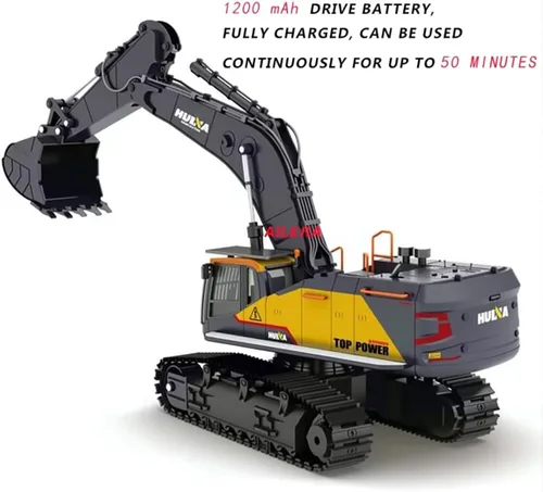 Miniatura 3 de Ailejia Excavadora de control remoto de 22 canales RC ExcavatorTruck Vehículo de juguete 1:14 Escala Excavadora 2.4Ghz Construcción con sonido