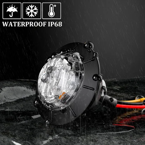 Miniatura 4 de BJZ - Juego de 10 luces LED de 3/4 de pulgada, redondas, para remolque, luz de gálibo lateral, color ámbar a verde, luz indicadora de 12 V, 4 LED