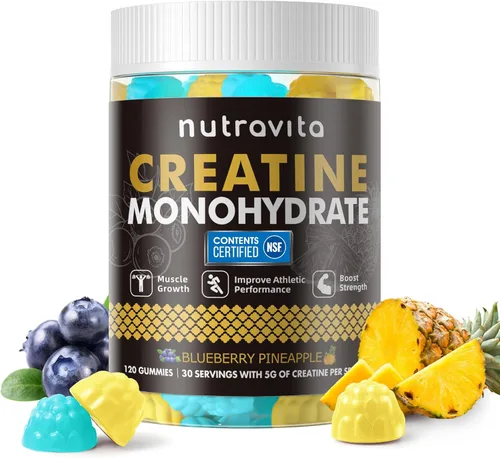 Miniatura 20 de Nutravita Certificado NSF Creatina Gomita - Gomitas de Monohidrato de Creatina para Hombres y Mujeres - 5g de Monohidrato de Creatina por Porción