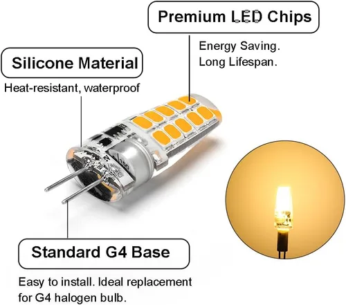 Miniatura 2 de Bombilla LED G4 de 3 W, equivalente a halógeno de 20 W, base de 12 V JC G4 bi-Pin, blanco cálido 3000 K, bombilla de paisaje, no regulable, paquete