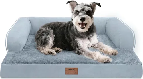 Cama ortopédica impermeable para perros pequeños, cama para perros de tamaño mediano, cómoda cama para mascotas y gatos con lados, funda extraíble