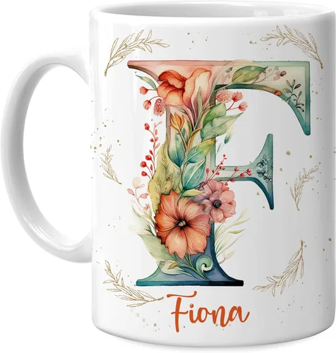 Miniatura 22 de Hyturtle Taza de café personalizada con inicial con nombre, monograma de cumpleaños, regalos de Navidad para niñas y mujeres, letra A del alfabeto
