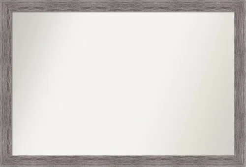Miniatura 411 de Amanti Art Espejo de baño gris para sobre el fregadero, 31 x 48 pulgadas, espejo de tocador rectangular estrecho de color gris, marco de madera