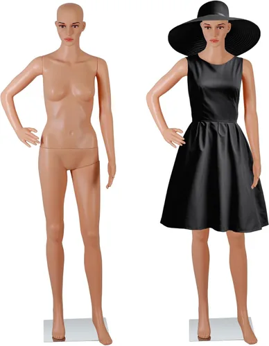 ZENY Maniquí femenino de cuerpo completo, maniquí de forma de vestido de torso, soporte desmontable, modelo de vestido ajustable de 69 pulgadas,