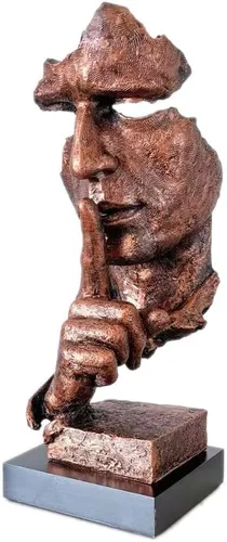 Miniatura 6 de SMRTHMRT Esculturas abstractas de pensadores, estatua creativa de The Thinker, Keep Silence/Silence is Gold Charaters, decoración de oficina en casa