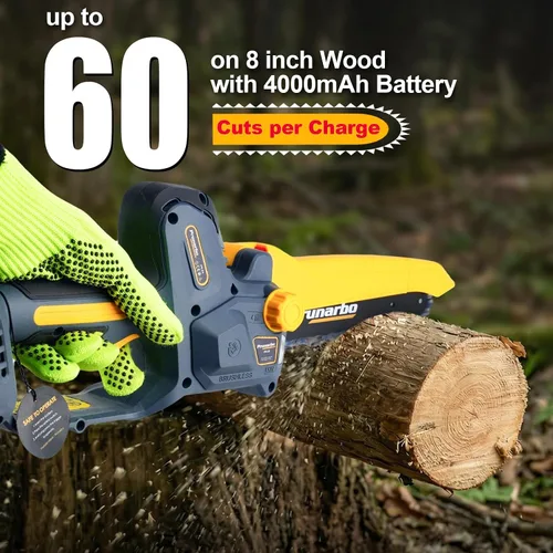 Miniatura 4 de Motosierra de poda inalámbrica de 8 pulgadas compatible con baterías Makita de 18 V, motosierra de mano sin escobillas con engrasador automático