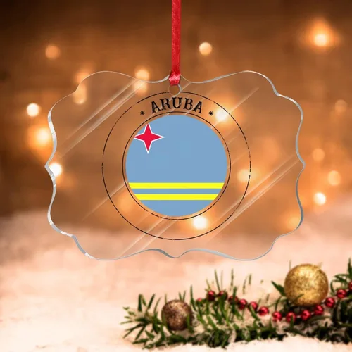 Miniatura 9 de Adorno de árbol de Navidad de Bahamas, bandera de las Bahamas, adornos acrílicos para decoraciones de Navidad, bandera nacional, recuerdo del país