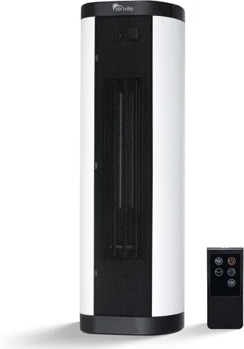 Torre calefactora de cerámica Senville con control remoto de 90W/1500W, termostato digital, protección contra sobrecalentamiento