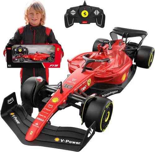 BEZGAR Auto a control remoto Ferrari F1 75 1:18 - Coche de carreras RC de 2.4GHz con librea auténtica, pegatinas adhesivas DIY - F1 con licencia