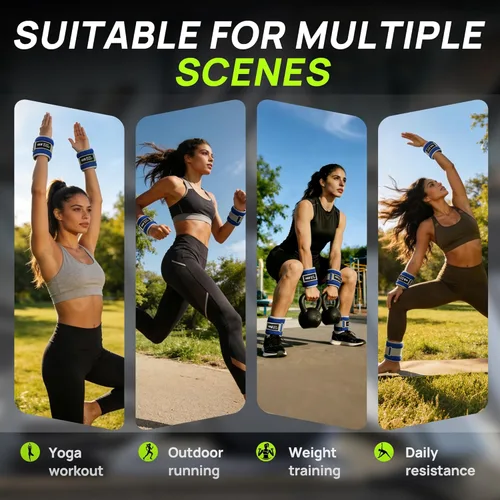 Miniatura 6 de BeatBoost Pesas de Tobillo y Muñeca para Mujeres y Hombres Un Par de 1 2 3 4 6 8 10 Libras Juego de Pesas para Brazo y Pierna con Correas Ajustables