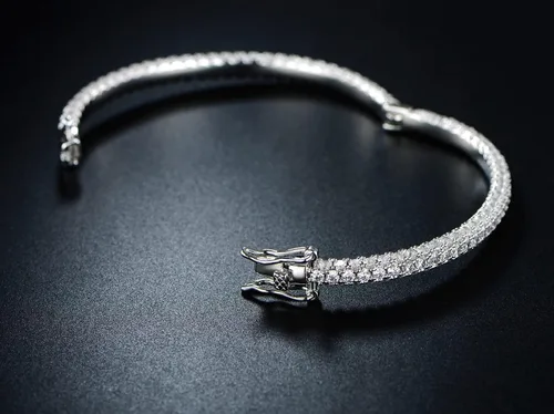 Miniatura 4 de Barzel Pulsera de eternidad chapada en oro de 18 quilates