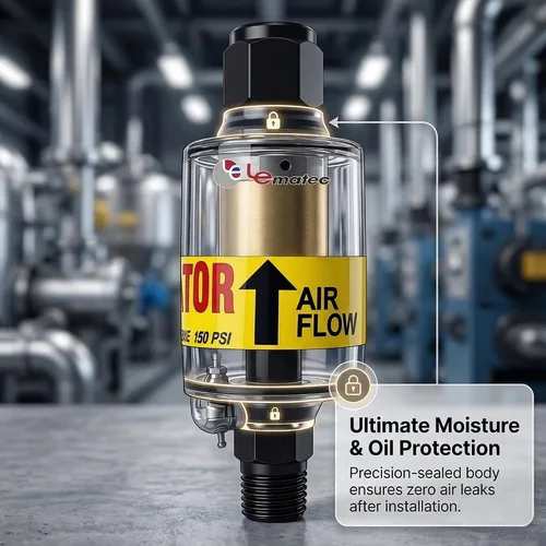 Miniatura 2 de LE LEMATEC Secador de aire para compresor - Separador de agua en línea y aceite para herramientas neumáticas, separador de humedad NPT de 1/4