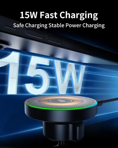 Miniatura 4 de ZBF Magnetic Car Phone Holder, 15W for MagSafe Car Mount Charger(Fast Wireless Charging,Vacuum) 360°Adjustable Car Mount for Women Men iPhone 17-12