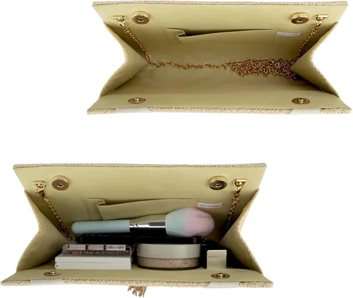 Miniatura 5 de GripIt Bolsos de paja para mujer bolso de playa bohemio tejido con borla para novia bolso de mano para mujer bolso de verano con asa superior
