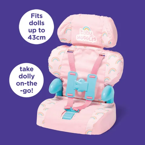 Miniatura 3 de Cadson Silla elevadora para auto con cinturón de seguridad para muñecas y animales de peluche. Lleve a su amigo favorito de paseo. Juguete de Rosa